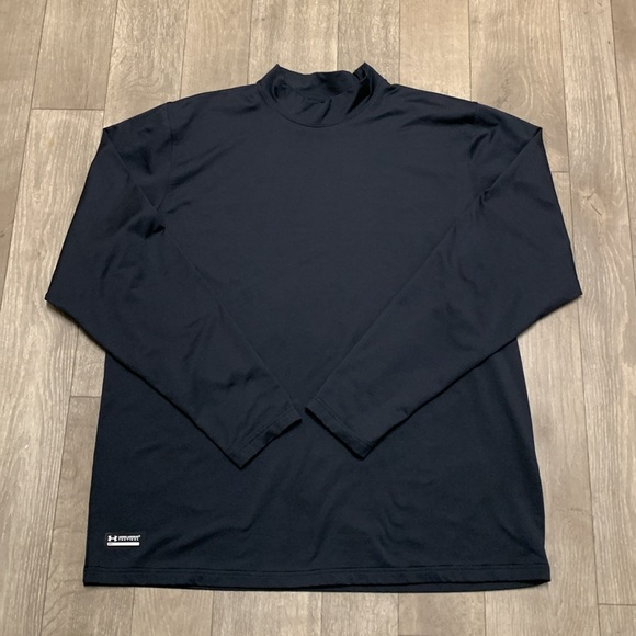 Mens‎ Under Armour Fitted Mock Neck Athletic Training Long Sleeve Top Shirt - Picture 1 of 8